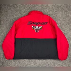 Vtg Snap-On Racing Jacket Men XXL Red Black Swingster Zip Up 90s Y2K Winter USA